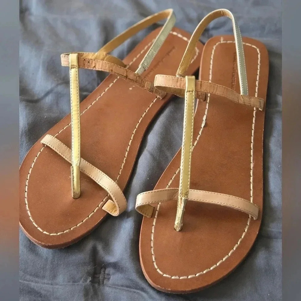 Diane von Furstenberg | Colorblock Leather Thong Sandals Sz 9